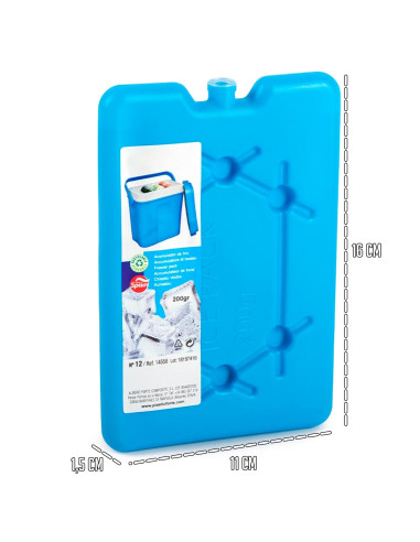 Tradineur - Pack de 4 Acumuladores de Frío N.º 12 - 200 G - Fabricado en Plástico - Ideal para mantener la temperatura en tu nev
