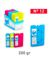 Tradineur - Pack de 4 Acumuladores de Frío N.º 12 - 200 G - Fabricado en Plástico - Ideal para mantener la temperatura en tu nev
