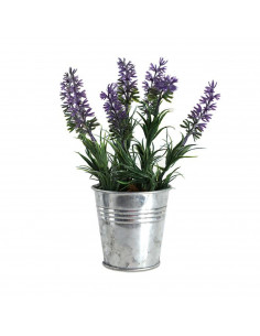 Planta artificial de lavanda con maceta de latón, de 21 x 7 x 7 cm, especial para decoración. Accesorio decorativo para hogar u