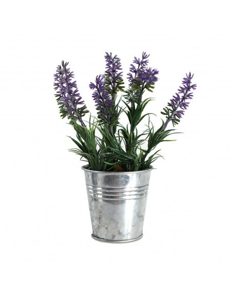 Planta artificial de lavanda con maceta de latón, de 21 x 7 x 7 cm, especial para decoración. Accesorio decorativo para hogar u