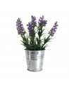 Planta artificial de lavanda con maceta de latón, de 21 x 7 x 7 cm, especial para decoración. Accesorio decorativo para hogar u