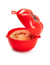Tradineur - Pack de 2 Guardatomates - Fabricados en Plástico - Almacenamiento de Alimento - Diseño de Tomate - 8,5 x 10,5 x 12,5
