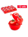 Tradineur - Pack de 2 Guardatomates - Fabricados en Plástico - Almacenamiento de Alimento - Diseño de Tomate - 8,5 x 10,5 x 12,5