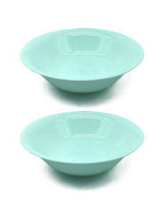 Tradineur - Pack de 2 Ensaladeras Redondas Modelo Elba - Fabricado en Vidrio Opal - ligeras y resistentes - ideales para el uso