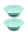 Tradineur - Pack de 2 Ensaladeras Redondas Modelo Elba - Fabricado en Vidrio Opal - ligeras y resistentes - ideales para el uso