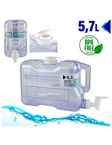 Tradineur - Dispensador de bebidas de plástico para frigorífico con grifo, bote dispensador, botella, garrafa con grifo - 21 x 1