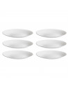 Tradineur - Pack de 6 Platos llanos modelo Titan - Fabricado en Vidrio Opal - Moderno diseño ondulado - Ideal para cenas familia