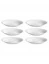 Tradineur - Pack de 6 Platos hondo modelo Titan - Fabricado en Vidrio Opal - Moderno diseño ondulado - Ideal para cenas familiar