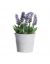 Planta artificial de lavanda con maceta imitación piedra, de 21 x 10 x 10 cm, especial para decoración. Accesorio decorativo par