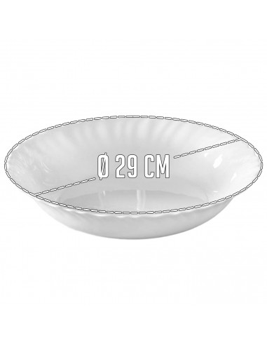 Tradineur - Pack de 2 Fuentes Redondo hondos modelo Titan - Fabricado en Vidrio Opal - Moderno diseño ondulado - Ideal para cena