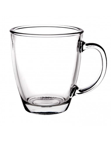 Tradineur - Pack de 6 Taza de vidrio Transparente - Modelo Lisboa - Capacidad de 30 CL - Apto para lavavajillas - Ideal para ser