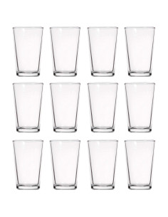 Tradineur - Pack de 12 Vasos modelo "Caña" - Capacidad de 9 cl (3,16 oz) - Fabricado en Vidrio - Apto para lavavajillas y microo