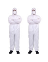 Tradineur - Pack de 2 trajes protectores de trabajo, mono desechable y ajustable, integral, protección, multiusos, bricolaje, me