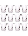 Tradineur - Pack de 12 Vasos modelo "Party" - Capacidad de 4,8 cl (1,60 oz) - Fabricado en Vidrio - Apto para lavavajillas y mic