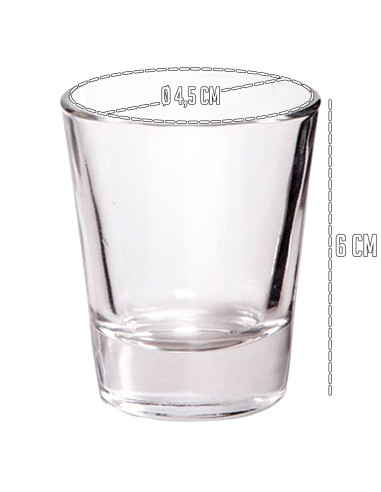 Tradineur - Pack de 12 Vasos modelo "Party" - Capacidad de 4,8 cl (1,60 oz) - Fabricado en Vidrio - Apto para lavavajillas y mic