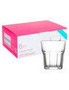 Tradineur - Pack de 6 Vasos modelo Aras - Fabricado en Cristal - Capacidad de 200 cc - Base gruesa - Apto para lavavajillas - Ø