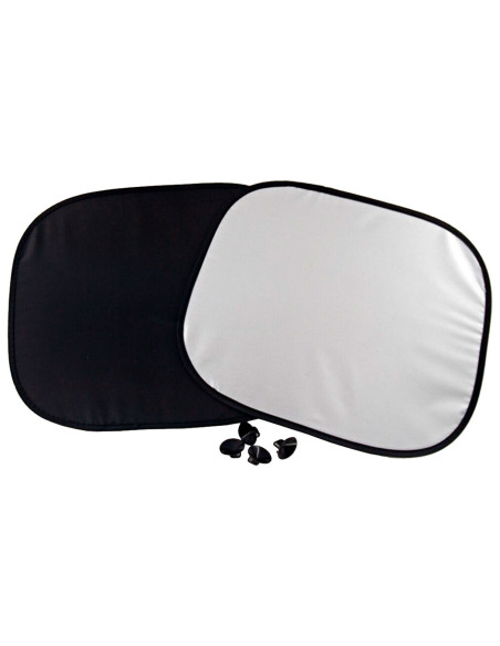 Tradineur - Set de 2 Parasoles para ventanillas de coches - Fabricado en Tela y Plástico - Protección contra rayo UV - 36 x 44 c
