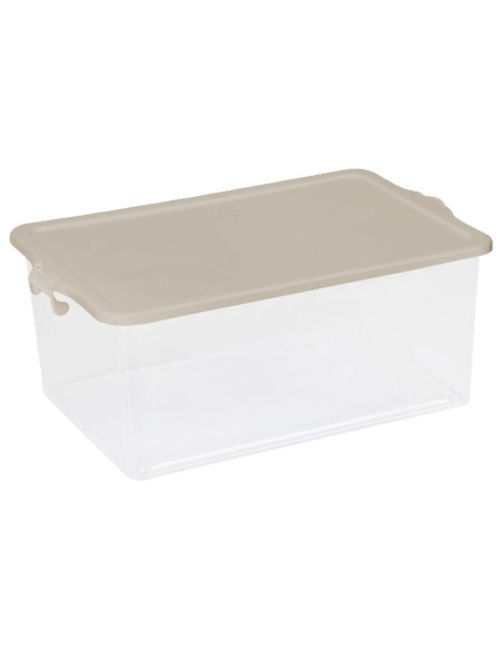 Tradineur - Caja de Almacenamiento Transparente N.º 13 - 55 Litros - Fabricado en Plástico - Cierre Hermético y Seguro - 27,5 x
