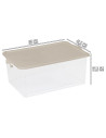 Tradineur - Caja de Almacenamiento Transparente N.º 13 - 55 Litros - Fabricado en Plástico - Cierre Hermético y Seguro - 27,5 x