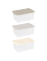 Tradineur - Caja de Almacenamiento Transparente N.º 13 - 55 Litros - Fabricado en Plástico - Cierre Hermético y Seguro - 27,5 x