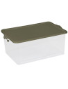 Tradineur - Caja de Almacenamiento Transparente con tapa N.º 13 - 55 Litros - Fabricado en Plástico - Cierre Hermético y Seguro