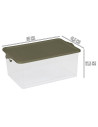 Tradineur - Caja de Almacenamiento Transparente con tapa N.º 13 - 55 Litros - Fabricado en Plástico - Cierre Hermético y Seguro