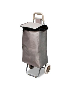 Tradineur - Carro de compra modelo "Trolley" - Fabricado en Poliéster y Metal - Ligero y resistente - 90 x 35 x 30 cm - Color Al