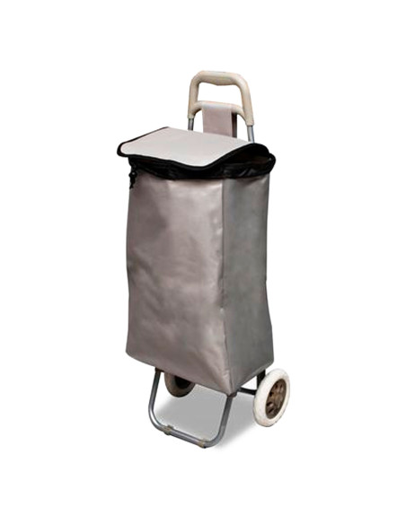 Tradineur - Carro de compra modelo "Trolley" - Fabricado en Poliéster y Metal - Ligero y resistente - 90 x 35 x 30 cm - Color Al