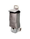 Tradineur - Carro de compra modelo "Trolley" - Fabricado en Poliéster y Metal - Ligero y resistente - 90 x 35 x 30 cm - Color Al