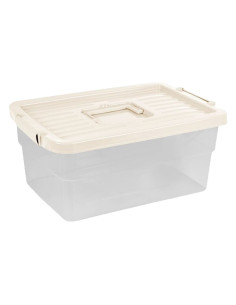Tradineur - Caja de Almacenamiento Transparente N.º 1 - 18 Litros - Fabricado en Plástico - Cierre Hermético y Seguro - 19 x 40