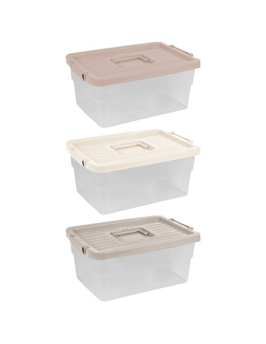 Tradineur - Caja de Almacenamiento Transparente N.º 1 - 18 Litros - Fabricado en Plástico - Cierre Hermético y Seguro - 19 x 40