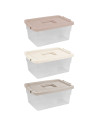 Tradineur - Caja de Almacenamiento Transparente N.º 1 - 18 Litros - Fabricado en Plástico - Cierre Hermético y Seguro - 19 x 40