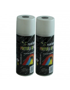 Montoro - Pack 2 botes de pintura en negro satinado SA01 200 ml, válido para multitud de superficies de interior y exterior. Pin