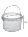 Tradineur - Pack de 2 Botes redondos Transparente con Asa - Fabricado en España - Capacidad de 2,5 Litros - Apto para uso alimen