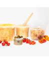 Tradineur - Pack de 2 Botes redondos Transparente con Asa - Fabricado en España - Capacidad de 2,5 Litros - Apto para uso alimen