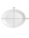 Tradineur - Pack de 2 Fuentes Ovaladas - Fabricado en Vidrio Opal - Bordes Ondulados - Ideal tanto para la hostelería como el ho