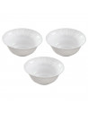 Tradineur - Pack de 3 cuencos Lavafrutas - Modelo Titan - Fabricado en Vidrio Opal - Bordes Ondulados - Ideal tanto para la host