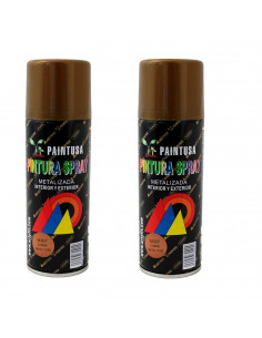Montoro - Pack 2 botes de pintura en spray cobre M307 200 ml, válido para multitud de superficies de interior y exterior