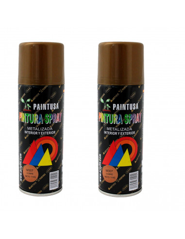 Montoro - Pack 2 botes de pintura en spray cobre M307 200 ml, válido para multitud de superficies de interior y exterior