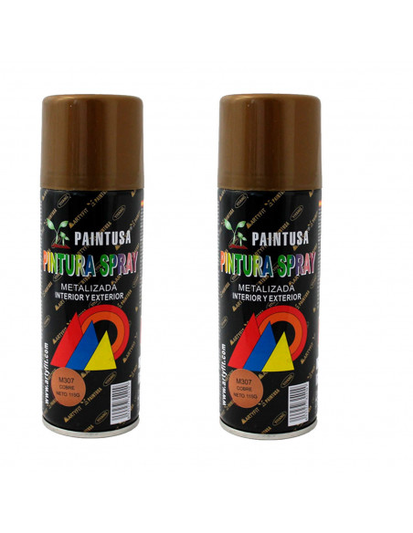 Montoro - Pack 2 botes de pintura en spray cobre M307 200 ml, válido para multitud de superficies de interior y exterior Montoro - Pack 2 botes de pintura en spray cobre M307 200 ml, válido para multitud de superficies de interior y exterior