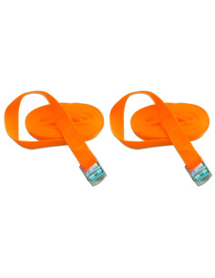 Tradineur - Pack de 2 Cintas Tensoras de Carga - Longitud de 2,5 Metros - Fabricado en Poliéster -  Apto para Coche, Motocicleta