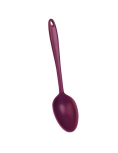 Tradineur - Cucharón de silicona, resistente al calor, no raya, apto para lavavajillas, libre de BPA, repostería, cocina (Violet