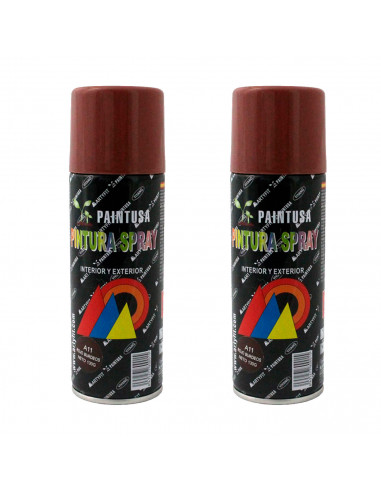 Montoro - Pack 2 botes de pintura en rojo burdeos A11 200 ml, válido para multitud de superficies de interior y exterior. Pintur