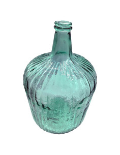 Tradineur - Garrada Rayada sin tapón - Fabricado en Vidrio - Capacidad de 10 L -  Ideal para almacenar bebidas, agua, vino - Ø 2