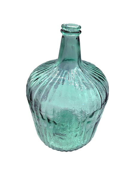 Tradineur - Garrada Rayada sin tapón - Fabricado en Vidrio - Capacidad de 10 L -  Ideal para almacenar bebidas, agua, vino - Ø 2
