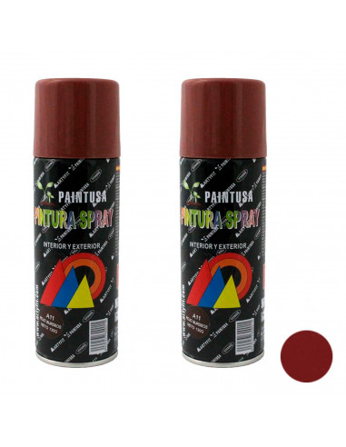 Montoro - Pack 2 botes de pintura en rojo burdeos A11 200 ml, válido para multitud de superficies de interior y exterior. Pintur