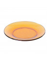 Tradineur - Pack de 6 platos de postre, vidrio, modelo Lys, resistentes, vajilla de cocina, aptos para lavavajillas (Ámbar - Ø 1