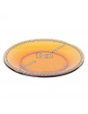 Tradineur - Pack de 6 platos de postre, vidrio, modelo Lys, resistentes, vajilla de cocina, aptos para lavavajillas (Ámbar - Ø 1