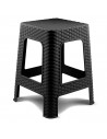 Tradineur - Taburete de plástico Rattan, asiento de 26,5 x 26,5 cm, imitación de mimbre, banqueta multiusos, cocina, salón, fabr