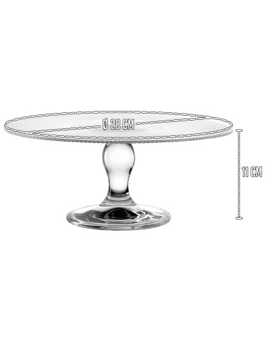 Tradineur - Expositor para tartas con pie - Fabricado en Cristal - Fácil limpieza y Durabilidad - Ideal para Pasteles y diversos